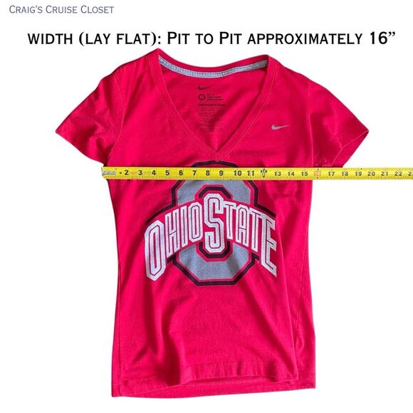 Nike Red Short Sleeve Fitted Tee Ohio State! OH-IO! - Picture 4 of 6